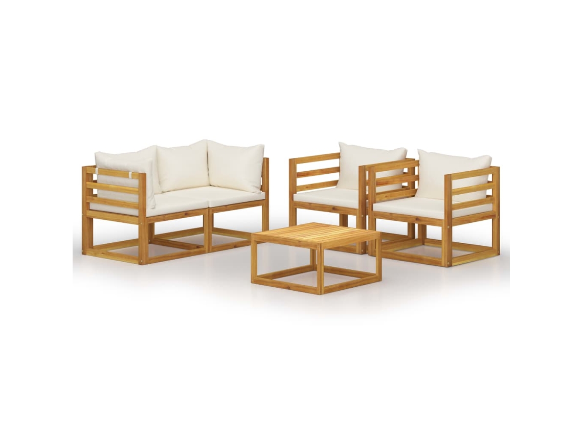 Garden Lounge Set, Garden Lounge Sets Vidaxl Creme Madeira De Acácia (n/a)