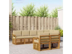 Vidaxl Conjuntos De Sofás Com Almofada 8 Pcs Natural E Bege