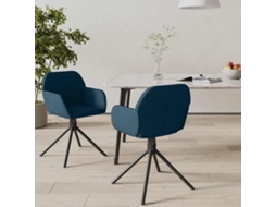 Vidaxl Cadeiras De Jantar Giratórias 2 Pcs Veludo Azul
