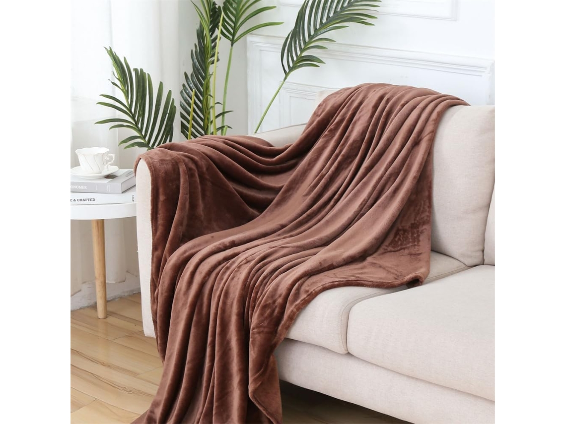 Manta de Flanela Lã Fansu Cor Sólida Microfibra Macia e Quente para Outono Inverno Colcha Fofa Quarto Ou Sofá