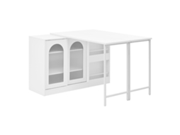Mesa de Jantar redonda PAPRIKA de 100 cm de diâmetro com tampo de madeira preta e estrutura metálica