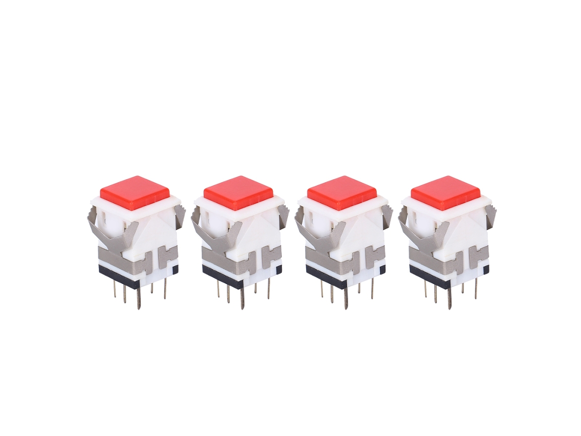 Interruptor De Botão Com Trava 6 Pinos Preciso Estável Vermelho 12v 50pcs