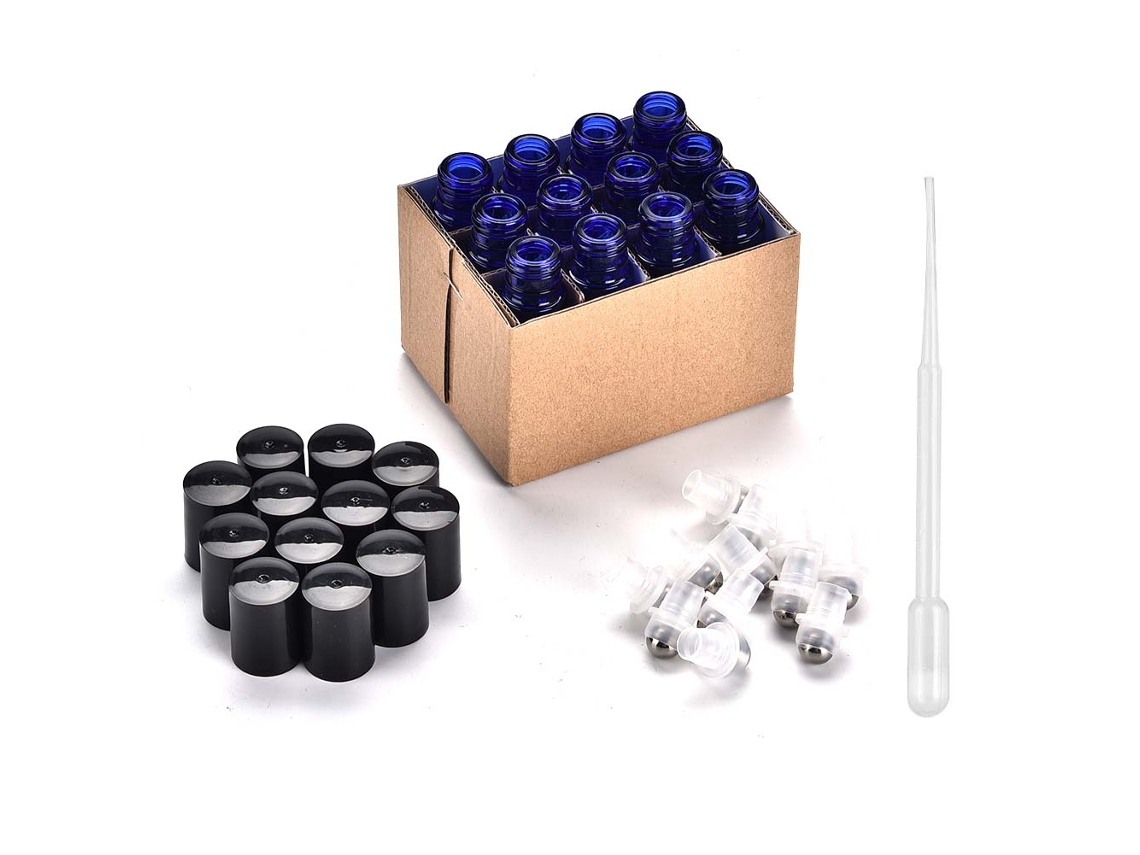 Mini Frascos De Rolo 10ml Para Perfume E Óleo Essencial 12pcs
