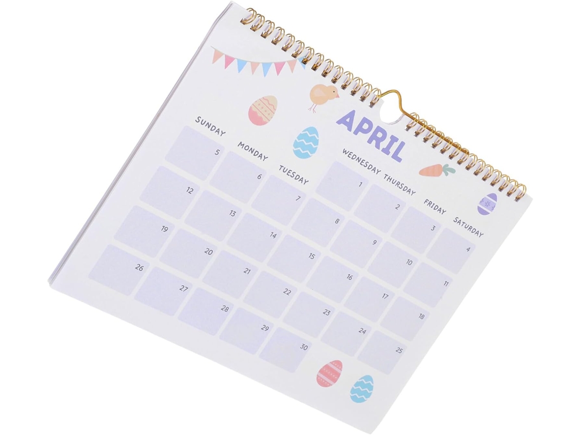 Calendário De Parede Minimalista 2026, Calendário Mensal Ilustrado Para Pendurar Em Inglês, 12 Meses Com Encadernação Gokoco