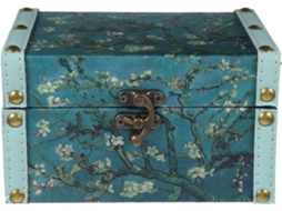 Caixa De Joias Decorativa Em Madeira E Couro Pu Com Efeito Retrô, Armazenamento Versátil Para Mulheres, Compacta.
