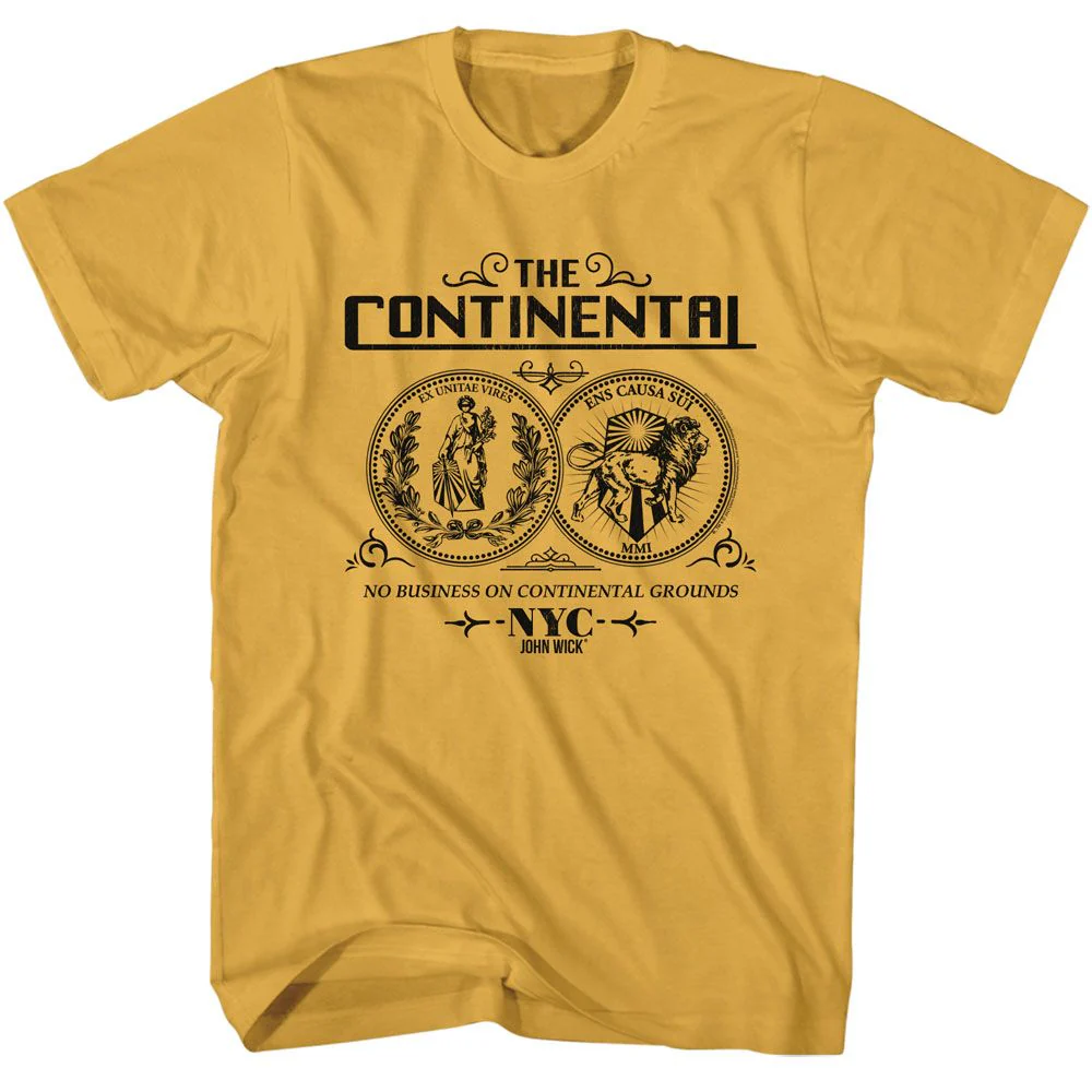 Unisex Adult T-shirt Rockinstone John Wick Coin Double Sided 1 Color Solid Ginger Sizexxxl