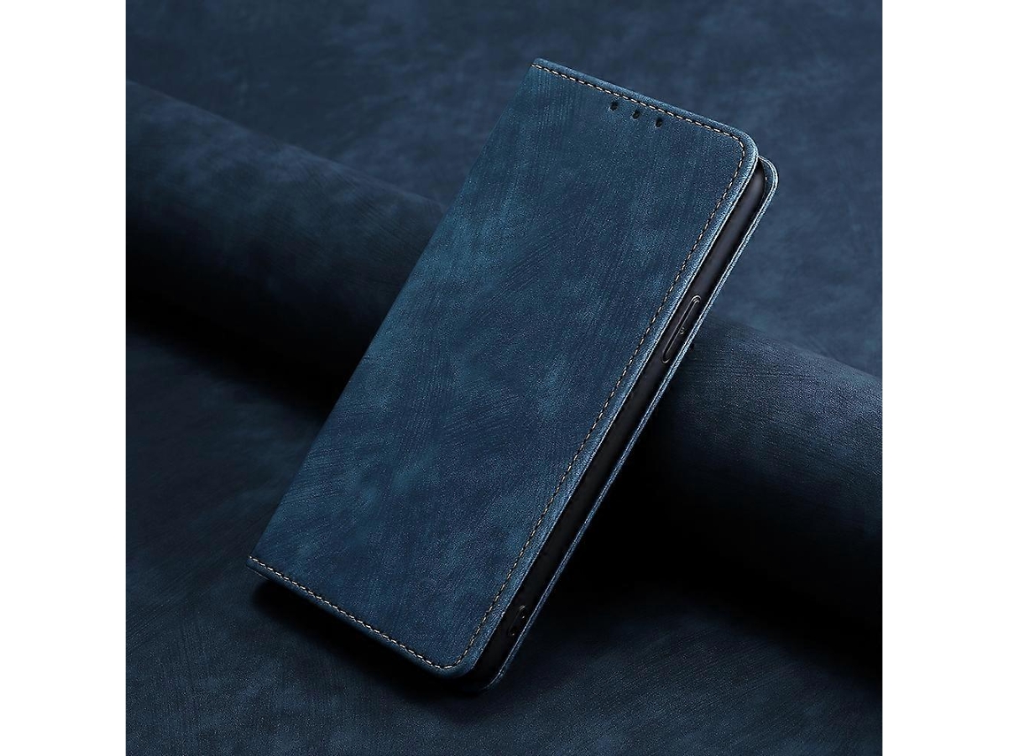 Capa De Couro Magnética Com Escova Antirroubo Rfid Para Realme Gt Neo3