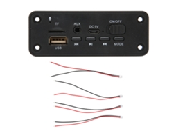 Placa Bluetooth Mp3 5.0, 2x3w, módulo reprodutor, preto ABS