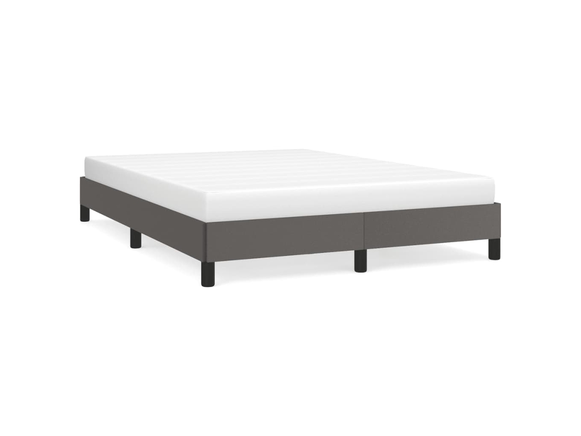 Bed Frame, Bed Frames Vidaxl Cinzeto Couro Artificial (140 X 200 Cm)