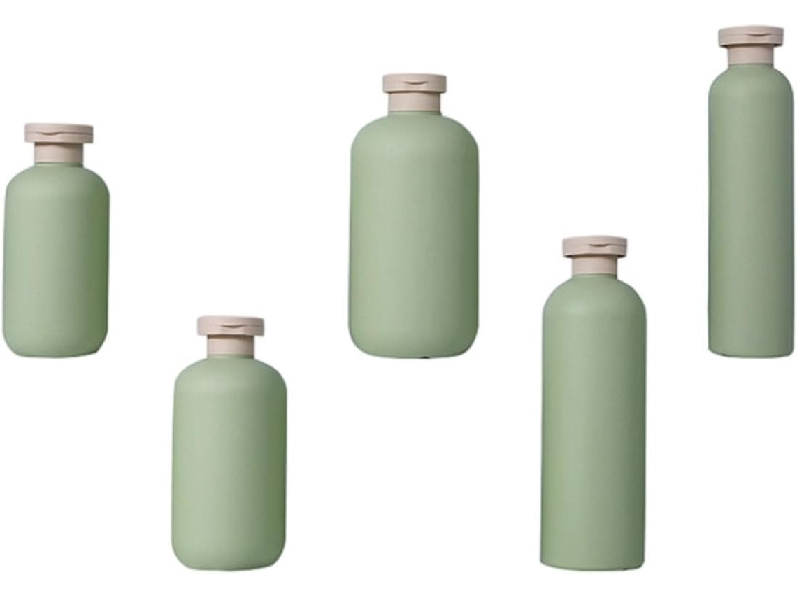 Conjunto De 5 Frascos De Shampoo Recarregáveis
