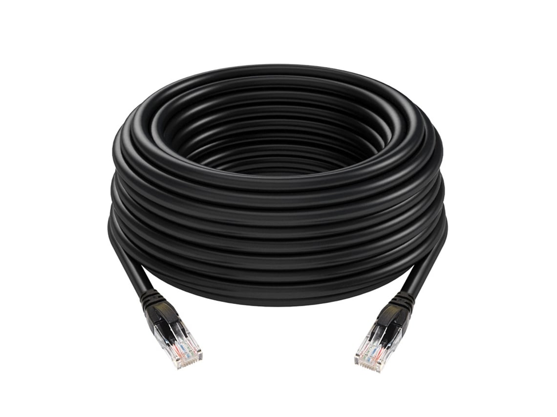 Cabo Ethernet Cat 6 25m,10gbps, 550mhz, Utp, Para Router/pc/gaming Black Hexinyigjly