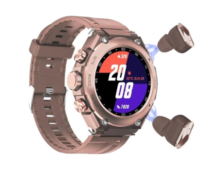 Smartwatch com Auriculares Tws LEMFO T92 Castanho