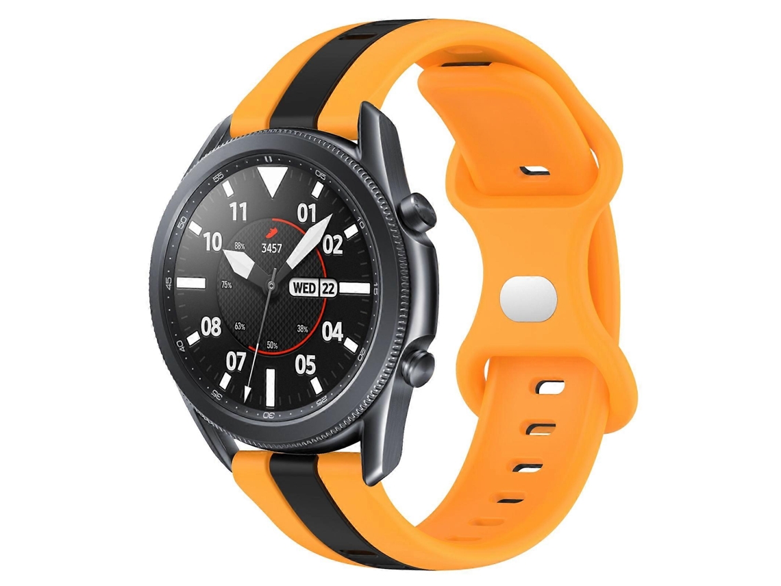 Pulseira De Silicone Bicolor Com Fecho Borboleta Para Samsung Galaxy Watch3 (45 Mm E 22 Mm).