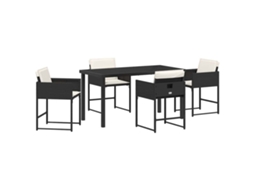 Maison Exclusive - Conjunto De Jantar Para Jardim Com Almofada 5 Pcs Preto Vime Pe