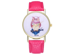 Reloj De Pulsera De Aleación Con Dial Redondo Analógico De Cuarzo Para Parejas Color Rojo Rosa