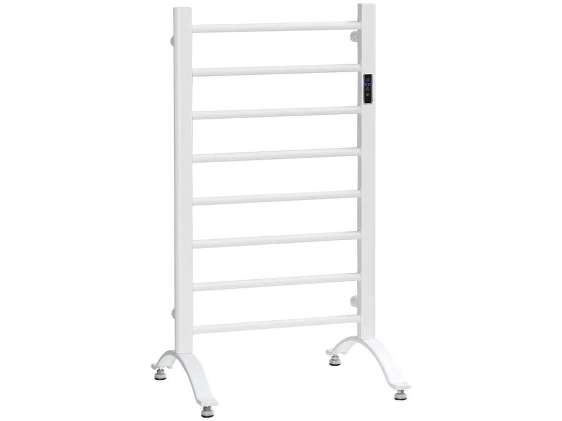 Aquecedor Elétrico de Toalhas com 8 Barras, Temporizador e Controle de Temperatura. 50x45x80 Cm. Branco Ge
