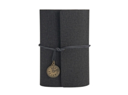 Caderno De Folhas Soltas Ledger Book Preto Brilvibera