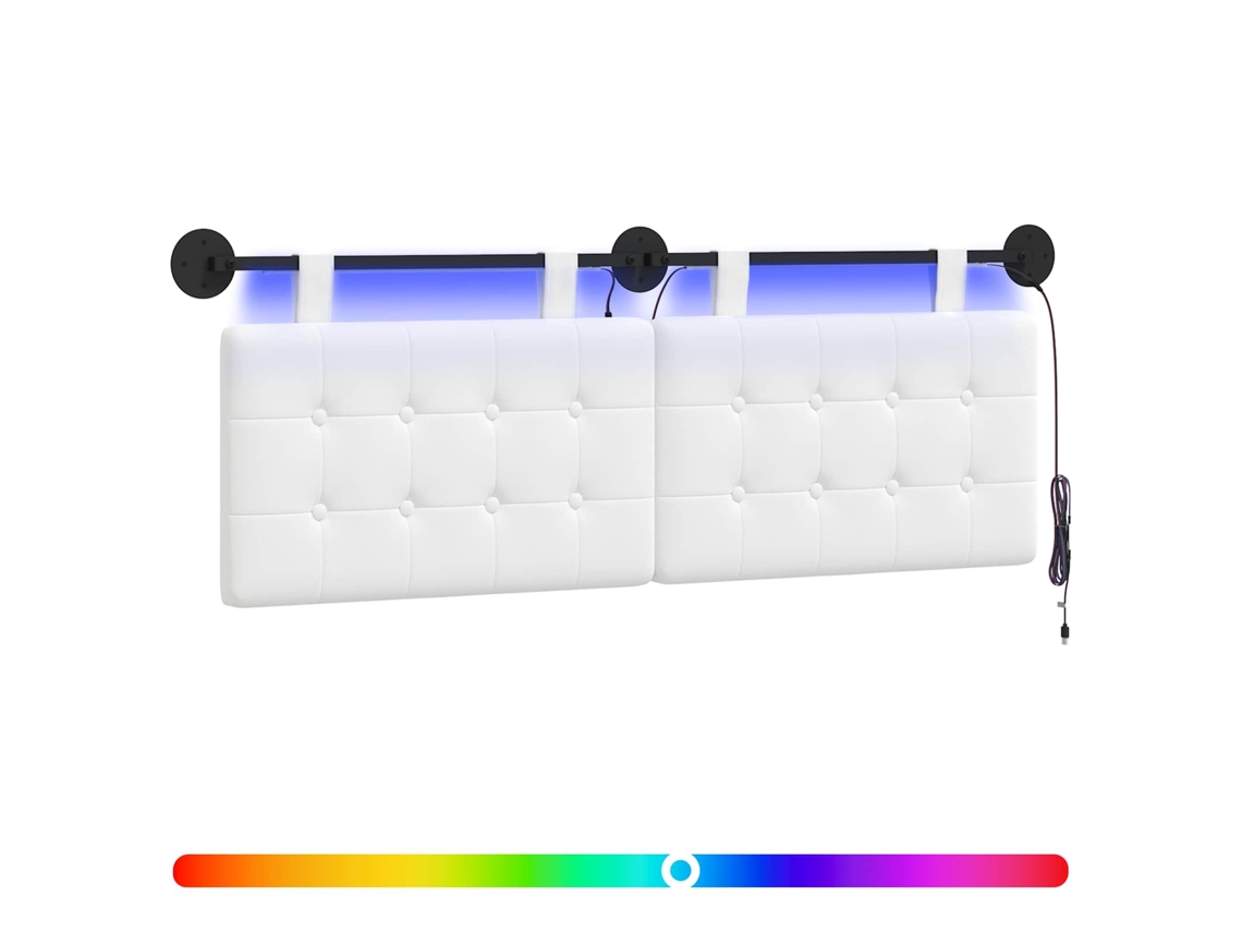 Conjunto 1 Cabeceira De Quarto Vidaxl Branco Tecido (130 X 55 X 5 Cm)