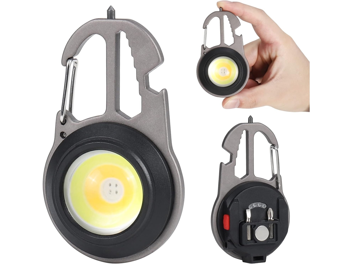 Mini Lanterna Led, Lanterna De Trabalho Portátil Para Chaveiro, 800 Lúmens, 7 Modos, Recarregável E À Prova D'água