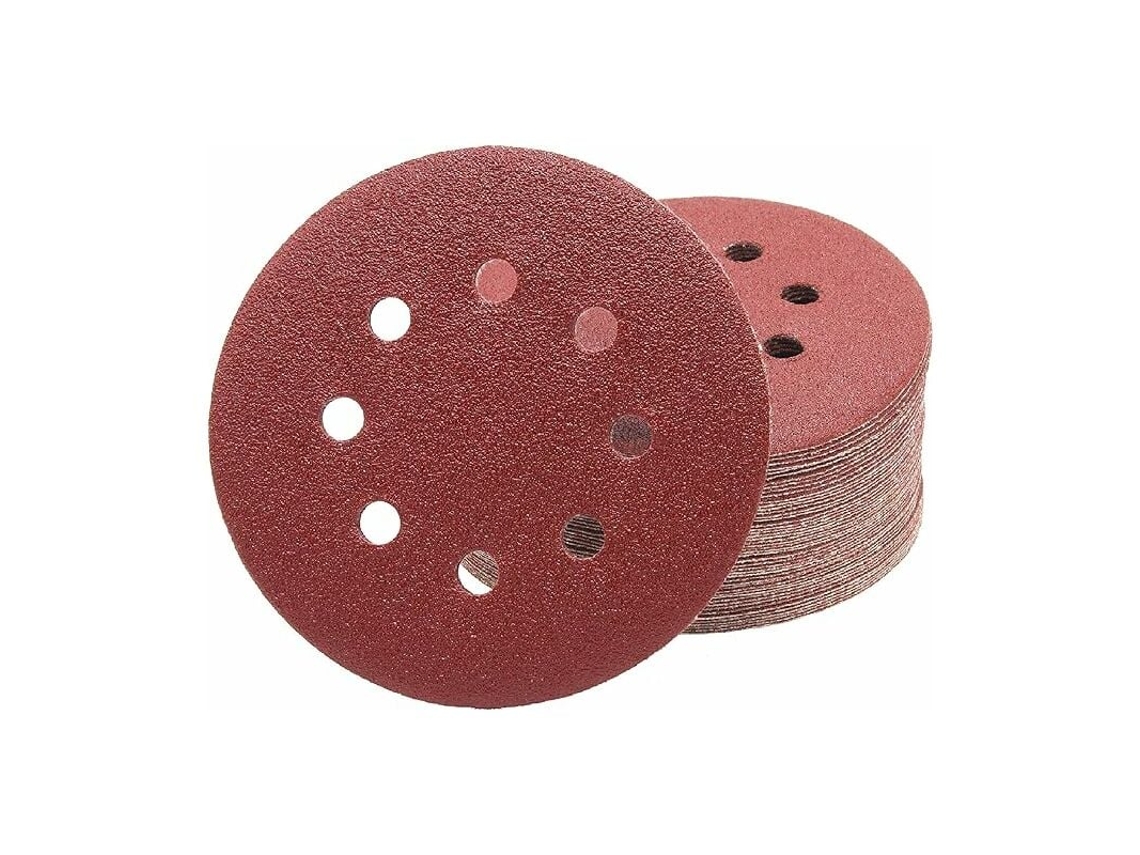 Discos De Lixa Abrasivos De 125 Mm, Grão 80 100 Discos, 8 Furos Slowmoose