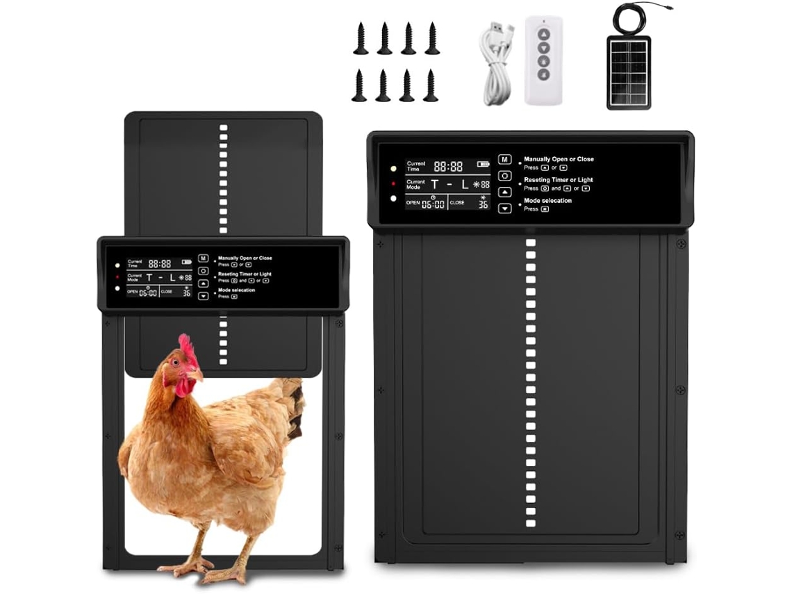 Porta Automática Para Galinheiro Com Energia Solar,em Alumínio Reforçado,com Sistema Inteligente Antiesmagamento