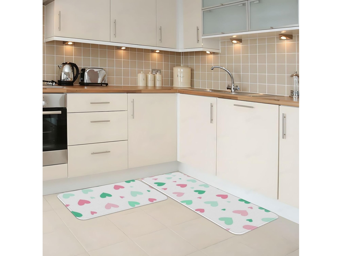 Conjunto De 2 Tapetes Acolchoados, Antiderrapantes E Anti Fadiga Para Pia De Cozinha, Laváveis, 43x 75cm + 119cm