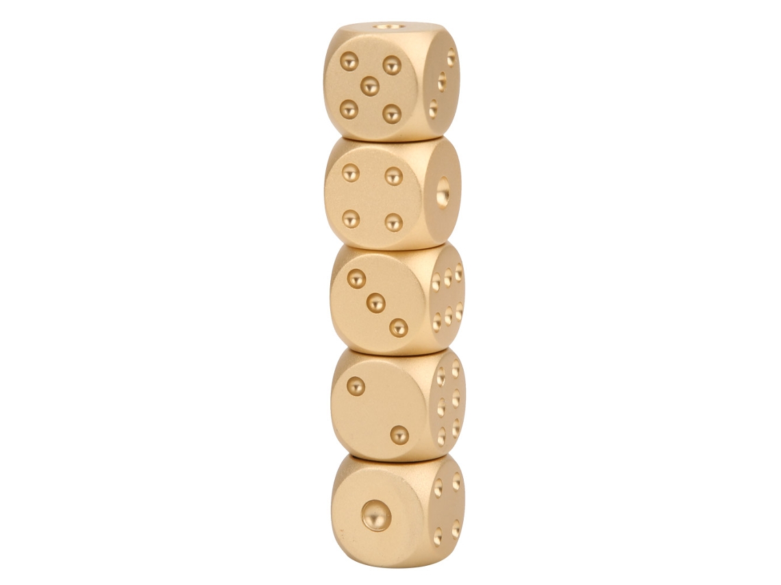 Laxiscreed Dados De Mahjong De Liga De Alumínio Ouro E Prata, 6 Lados Para Jogos De Festa