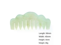 Pente De Jade 2/1 Peça Para Massagem Na Cabeça Feminina, Liso, Pente De Chifre De Jade Fênix Verde Jinyubo Store