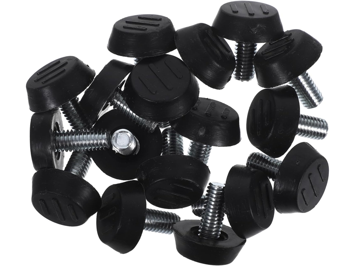 Housoutil Conjunto De 16 Pés Niveladores Ajustáveis Para Móveis, Em Metal Preto E Plástico, Fixação Estável E Fácil