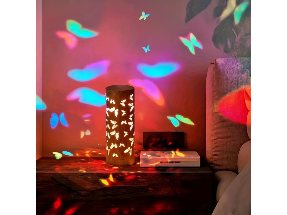 Projetor Borboletas com Luz Noturna USB, Presente Ideal para