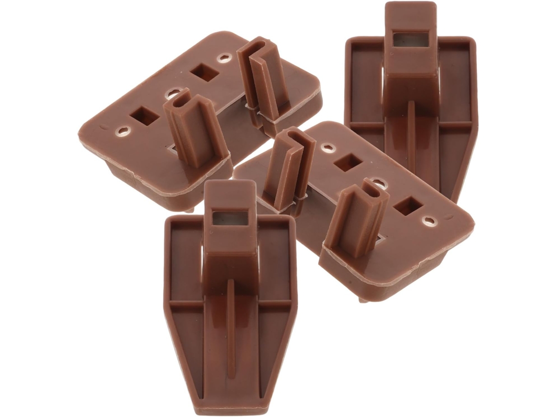 Kit Com 2 Corrediças De Plástico Para Gavetas, Com Design Resistente E Antiderrapante Na Cor Marrom, Que Oferecem