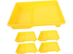 Kit De Paleta Pintura Com 5 Peças E Bandejas Mistura Plástico Para Projetos Faça Você Mesmo