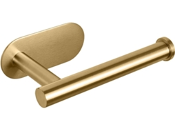 Suporte de papel higiênico de parede, dourado escovado, aço inoxidável 304, sem furos, com 1 unidade AQUAFORGE
