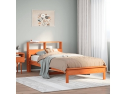 Vidaxl Cama C/ Estante Sem Colchão 100x200cm Pinho Maciço Castanho-mel