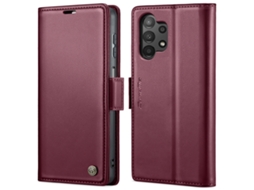 Capa Para Samsung Galaxy A13 4g Borboleta Fivela Litchi Textura De Telefone De Couro Rfid Antirroubo Vinho Tinto