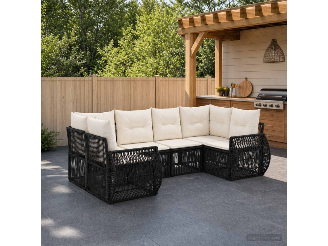 Vidaxl Conjunto De Sofá De Jardim 6 Unid. 6-número De Lugares