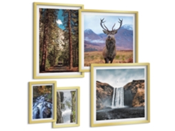 Conjunto De Pinturas Paisagens Cachoeiras Natureza Espelharte (5 Peças)