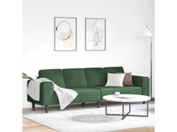 Vidaxl Sofá Verde Escuro 250 X 77 X 76 Cm Tecido De Veludo Cotele