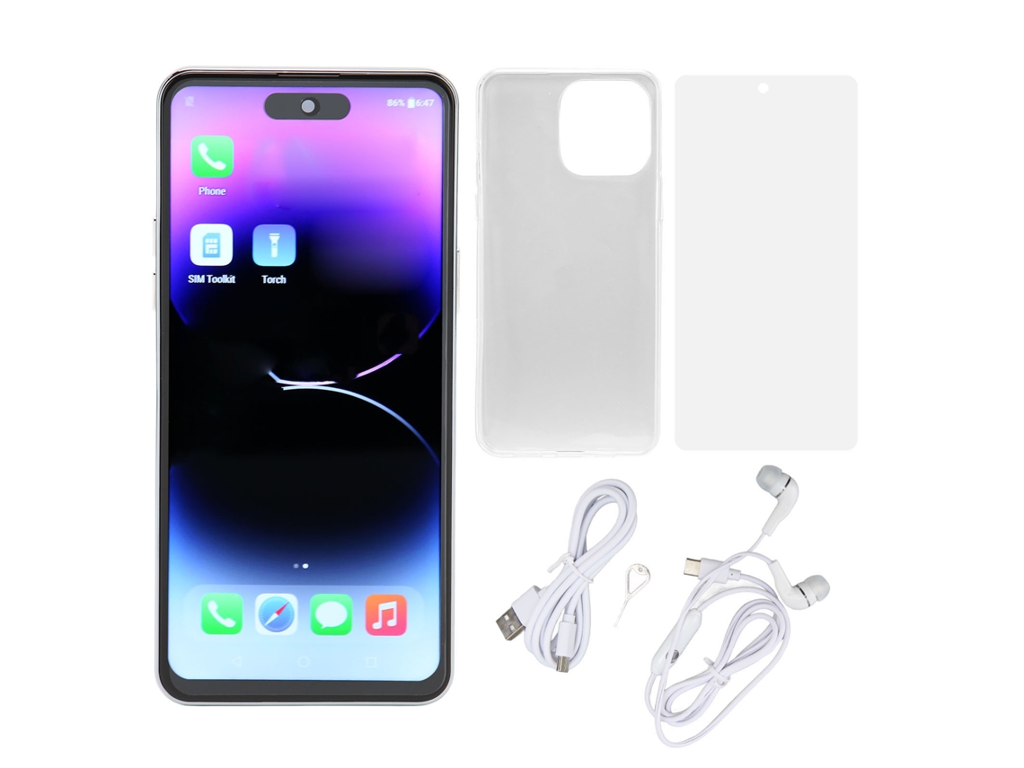 Smartphone I14promax, Tela Fhd De 6,8 Polegadas, Rede 4g, 8 Gb, 256 Gb, Telefone Dual Sim, Dual Standby, Desbloqueio Facial, Celular Octa Core, Branco