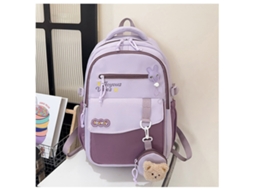 Mochila Impermeável, Grande Capacidade, Múltiplos Compartimentos, Adequada Para Uso Escolar Diário - Roxo