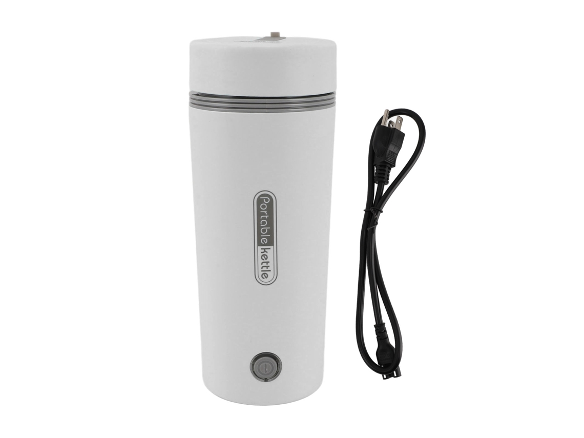 Chaleira elétrica portátil de viagem 300w 350ml aço inoxidável automática para café e chá, branco LAXISCREED