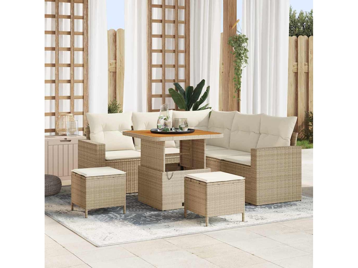 Vidaxl Conjunto De Sofá De Jardim 9 Unid. 6-número De Lugares