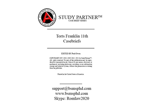 Livro Tort Law and Alternatives de Marc Franklin, Robert Rabin et al. (Inglês - Capa Dura)