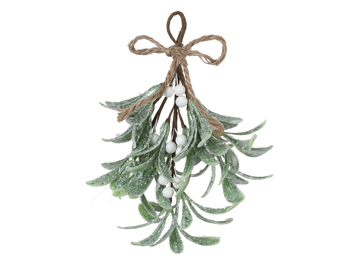 Decoração Artificial de Visco para Casa, Planta Verde, 23cm, Branco LAXISCREED