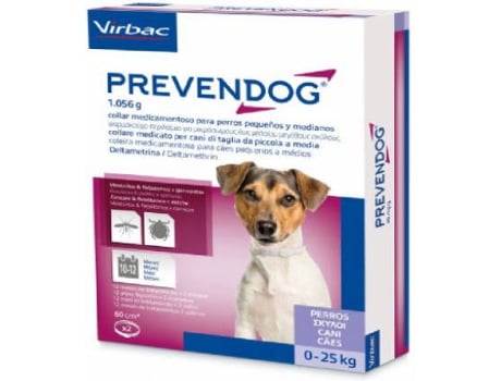 Pack 2 Coleiras antiparasitárias  Prevendog para cães até 25 kg (60cm)