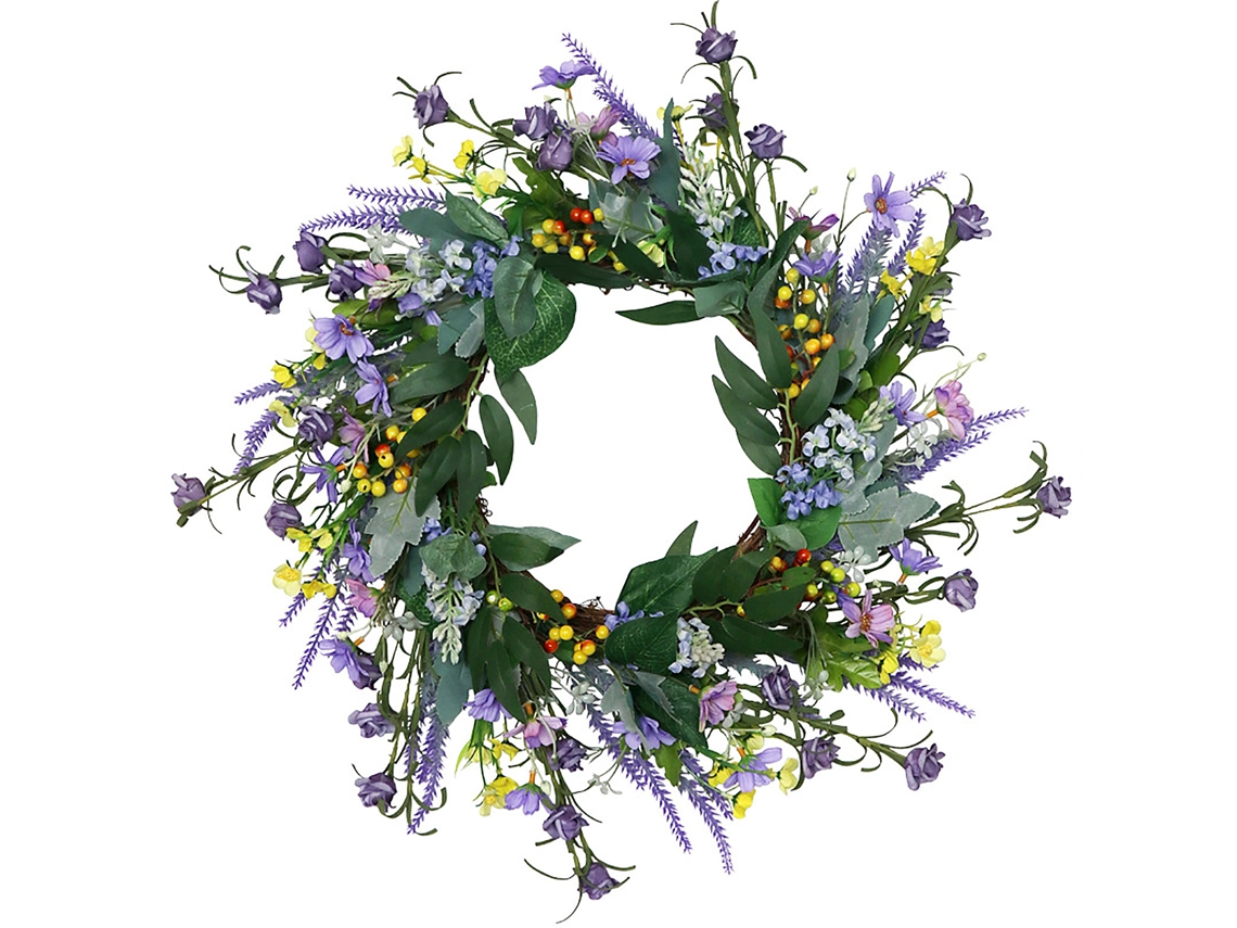 Coroa de Flores Selvagens para Porta Decoração de Casa, Jardim, Casamento, Acessório de Parede