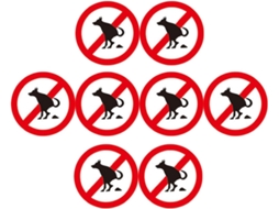 Conjunto De 8 Adesivos Divertidos E À Prova D'água Para Gramado Com A Inscrição "proibida A Entrada De Cães".