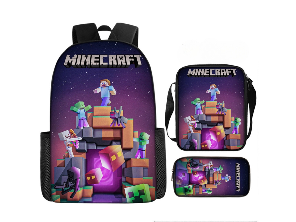 Conjunto De Mochila Escolar De Três Peças, Impermeável, Mochila Com Proteção Para A Coluna, Estilo 18