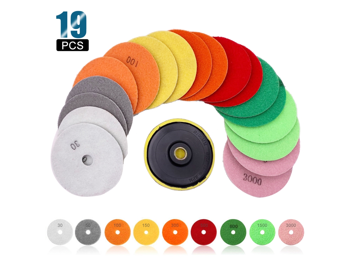 Discos De Polimento De Diamante De 4 Polegadas (19 Peças) Para Esmeril Angular: 30-3000 Grit