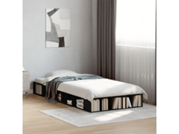 Estrutura De Cama 75x190 Cm Derivados De Madeira Preto
